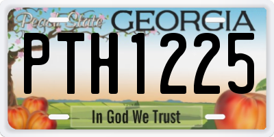 GA license plate PTH1225