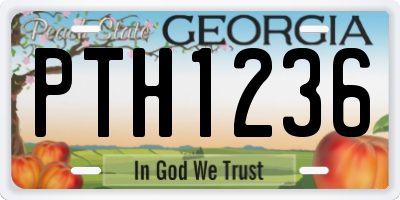 GA license plate PTH1236