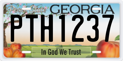 GA license plate PTH1237