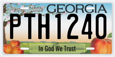 GA license plate PTH1240