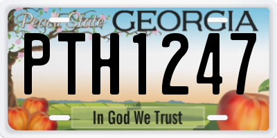 GA license plate PTH1247