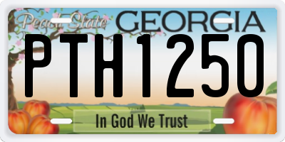 GA license plate PTH1250
