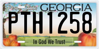 GA license plate PTH1258