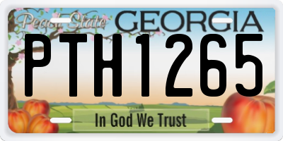 GA license plate PTH1265
