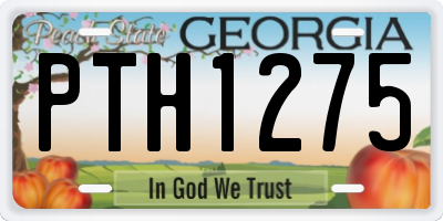 GA license plate PTH1275