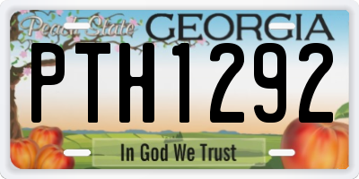 GA license plate PTH1292