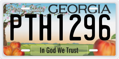 GA license plate PTH1296