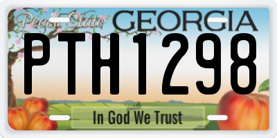 GA license plate PTH1298