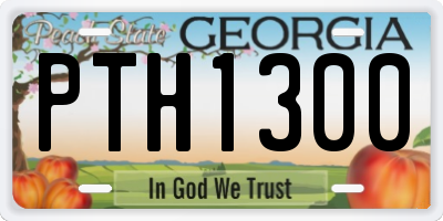 GA license plate PTH1300