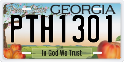 GA license plate PTH1301