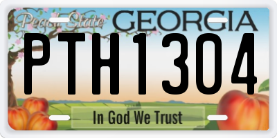 GA license plate PTH1304