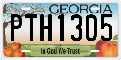 GA license plate PTH1305