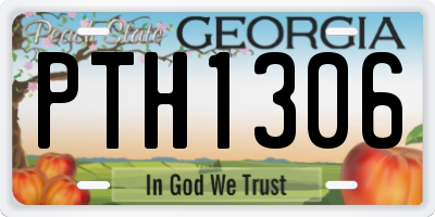 GA license plate PTH1306