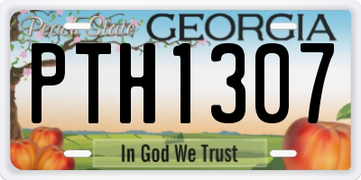 GA license plate PTH1307