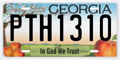 GA license plate PTH1310