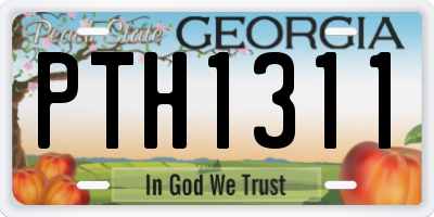 GA license plate PTH1311