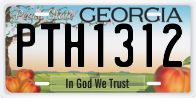GA license plate PTH1312