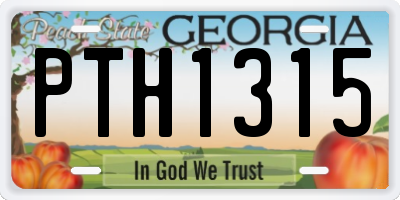 GA license plate PTH1315