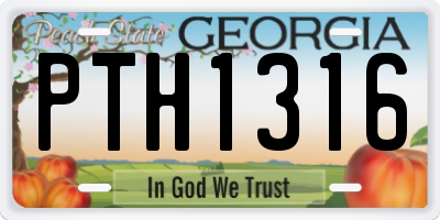 GA license plate PTH1316