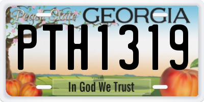 GA license plate PTH1319