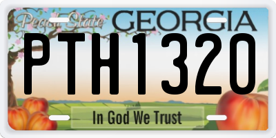 GA license plate PTH1320