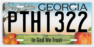 GA license plate PTH1322
