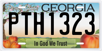 GA license plate PTH1323