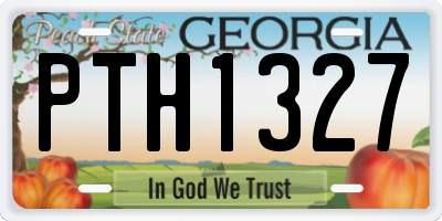 GA license plate PTH1327