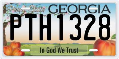 GA license plate PTH1328