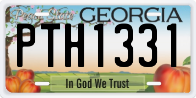 GA license plate PTH1331