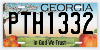 GA license plate PTH1332