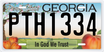 GA license plate PTH1334