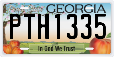 GA license plate PTH1335