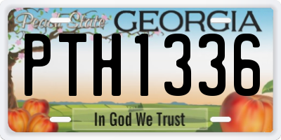 GA license plate PTH1336