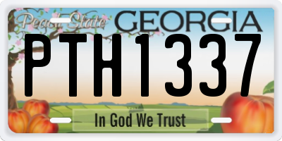 GA license plate PTH1337