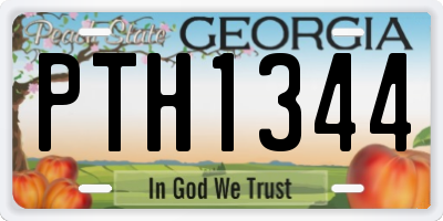 GA license plate PTH1344