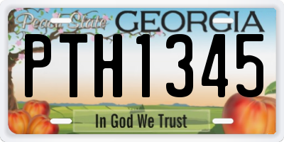 GA license plate PTH1345