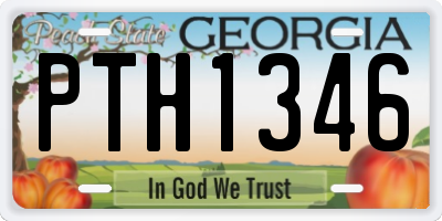 GA license plate PTH1346