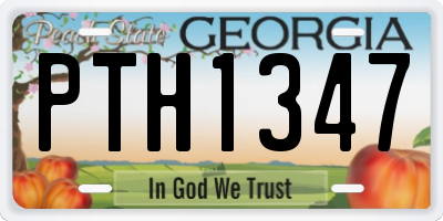 GA license plate PTH1347