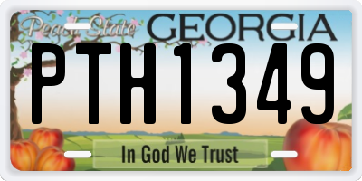GA license plate PTH1349