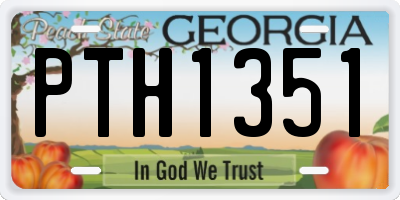 GA license plate PTH1351