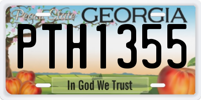 GA license plate PTH1355