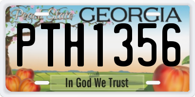 GA license plate PTH1356