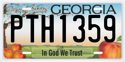 GA license plate PTH1359