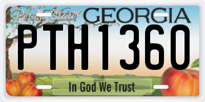 GA license plate PTH1360