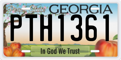 GA license plate PTH1361