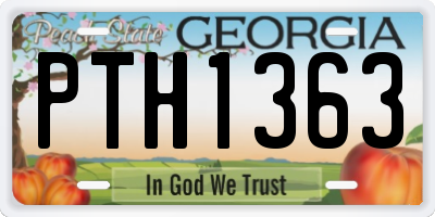 GA license plate PTH1363