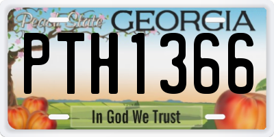 GA license plate PTH1366