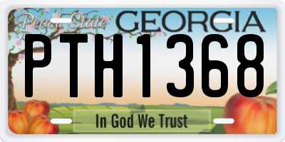 GA license plate PTH1368