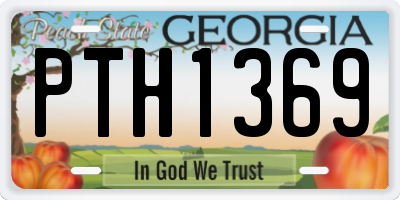 GA license plate PTH1369